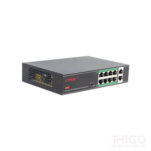 ONV H1108PSD 8 Port Unmanaged PoE+ with 2 Port Uplink Switch